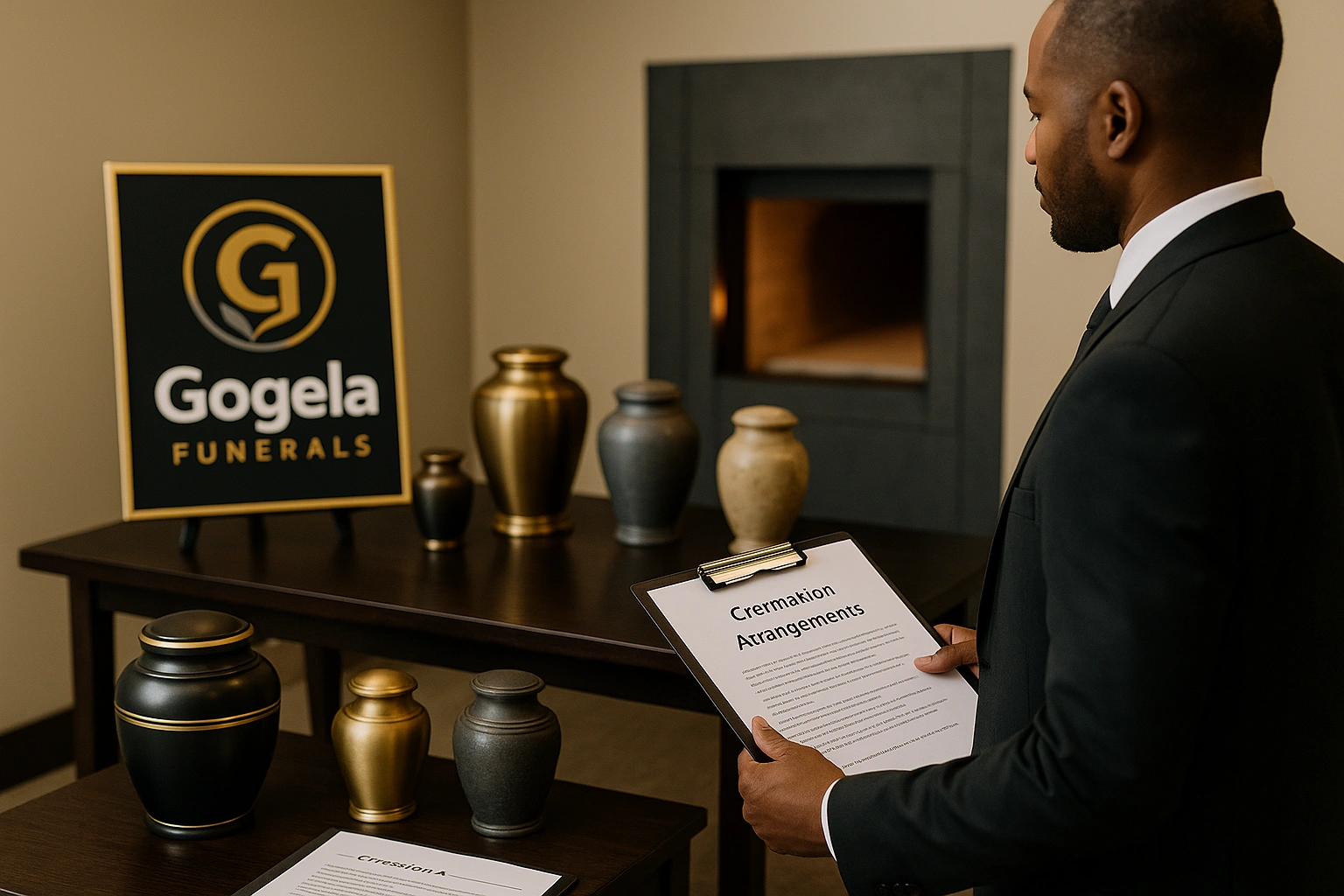 Urn selection and cremation arrangements